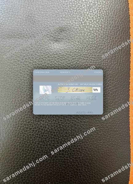 India Indian Overseas Bank visa debit card photolook back
